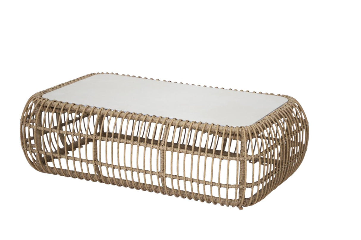 Royal Garden Norden rechteckiger Polyrattan Loungetisch 125,5 x 80,5