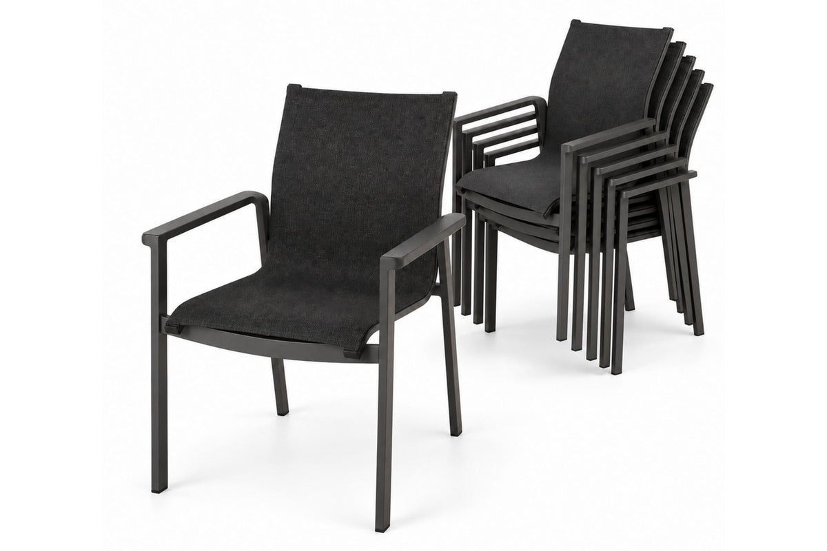 Royal Garden Focosa Stapelstühle 6er Set Anthrazit