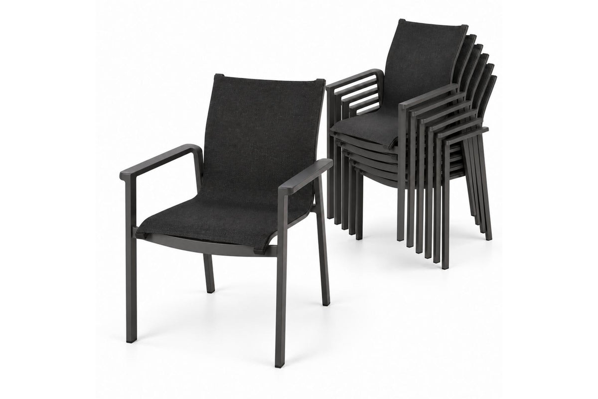 Royal Garden Focosa Stapelstühle 8er Set Anthrazit