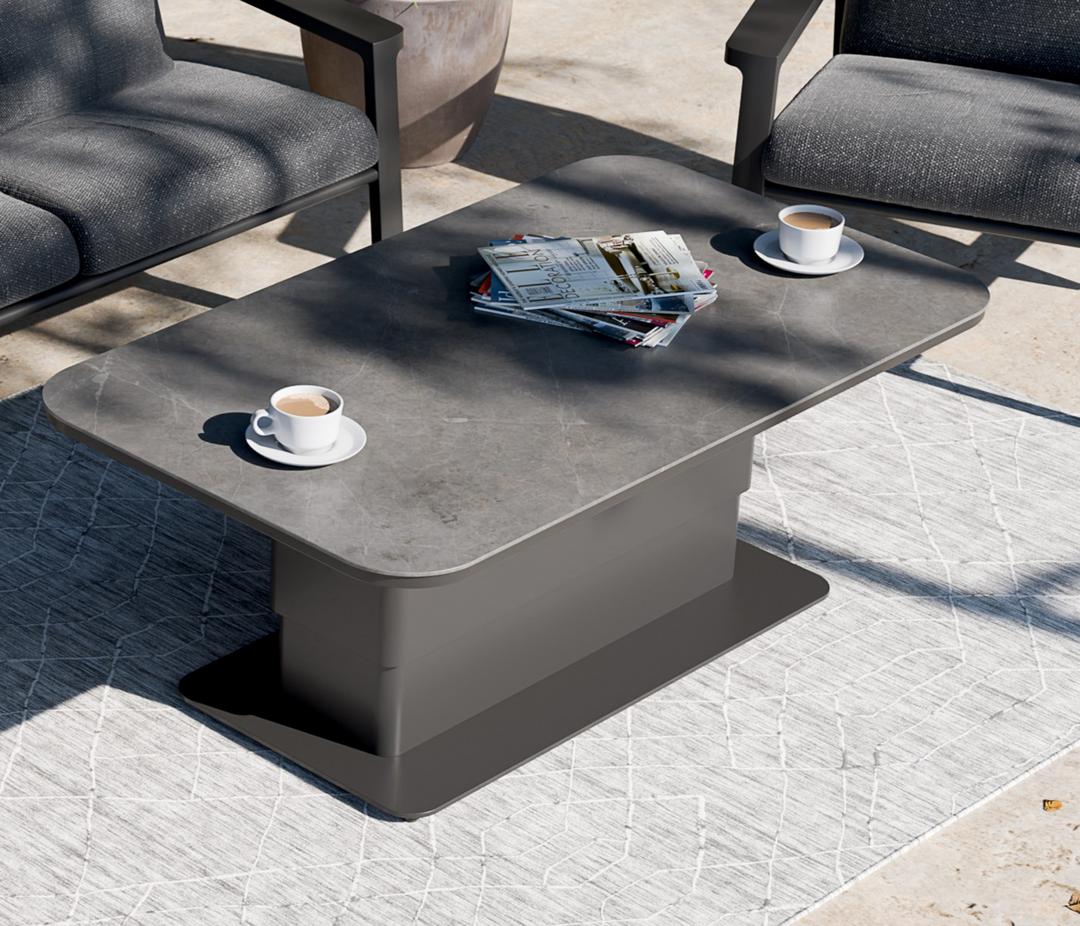 Ambientebild Royal Garden Focosa Loungetisch höhenverstellbar Anthrazit