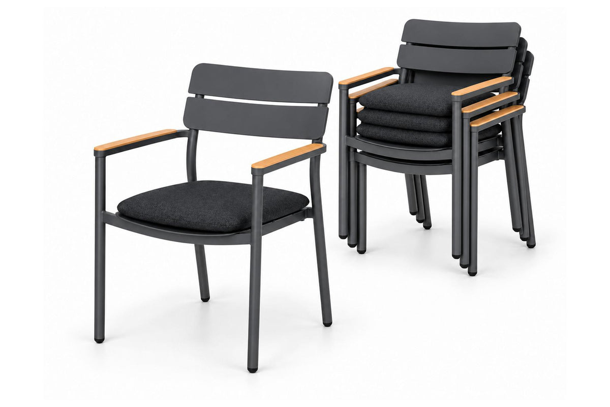 Royal Garden Norland Gartenstuhl 4er Set Anthrazit