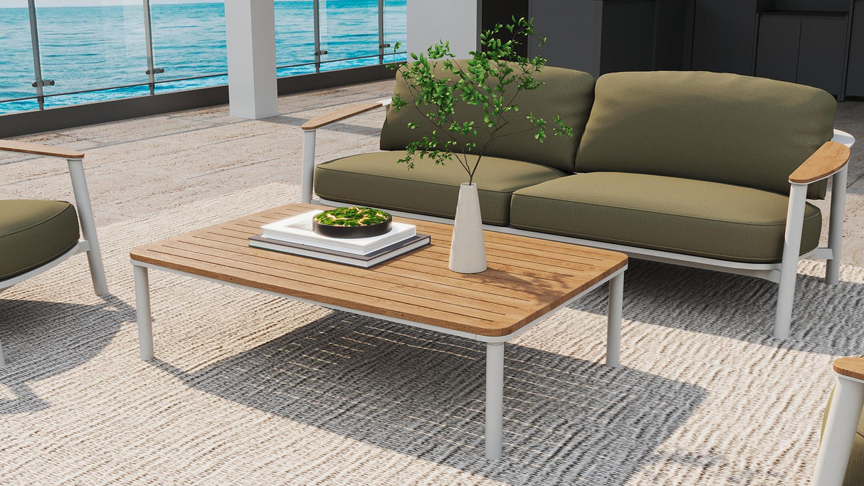 Gartensofa mit Tisch Royal Garden Royal Kemo Gartenlounge Set 4-tlg Sunbrella Teakholz