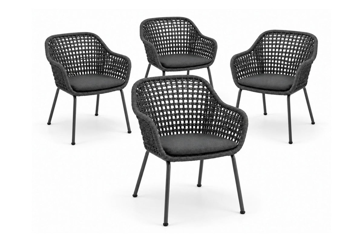 Royal Garden Pulse Rope Gartenstühle 4er Set Anthrazit