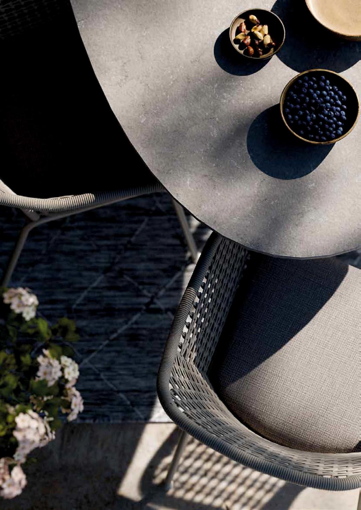 Draufsicht Ambiente Royal Garden Pulse Rope Garten-Esstischstuhl Anthrazit