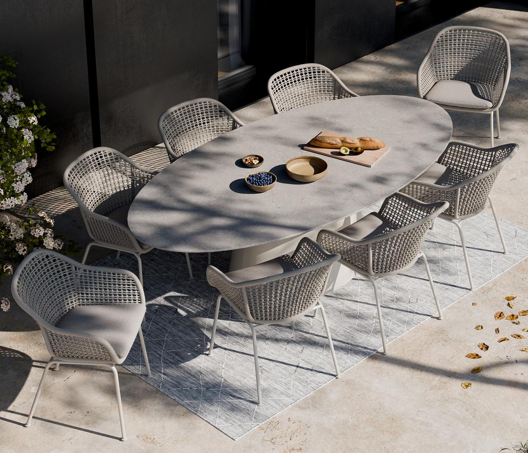 Ambientebild Royal Garden Pulse Rope Garten-Esstischstuhl Sand