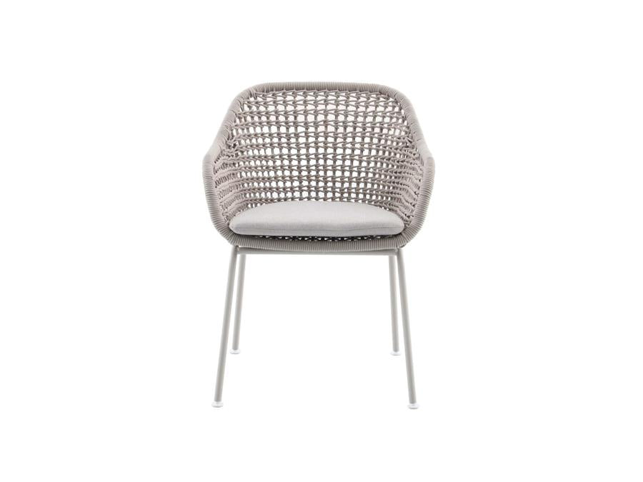 Frontsicht Royal Garden Pulse Rope Garten-Esstischstuhl Sand