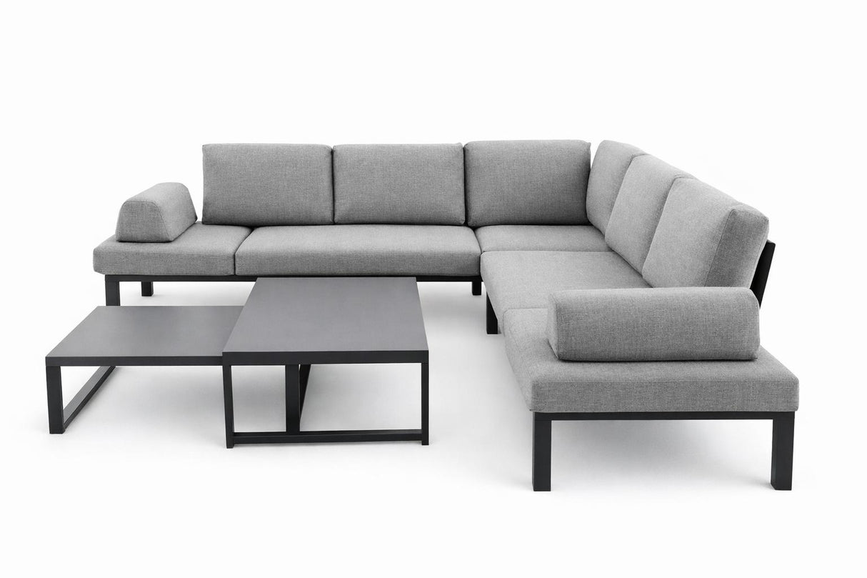 Produktbild MWH Kedino 5-teiliges Aluminium Ecklounge-Set mit Fairstone-Tischen