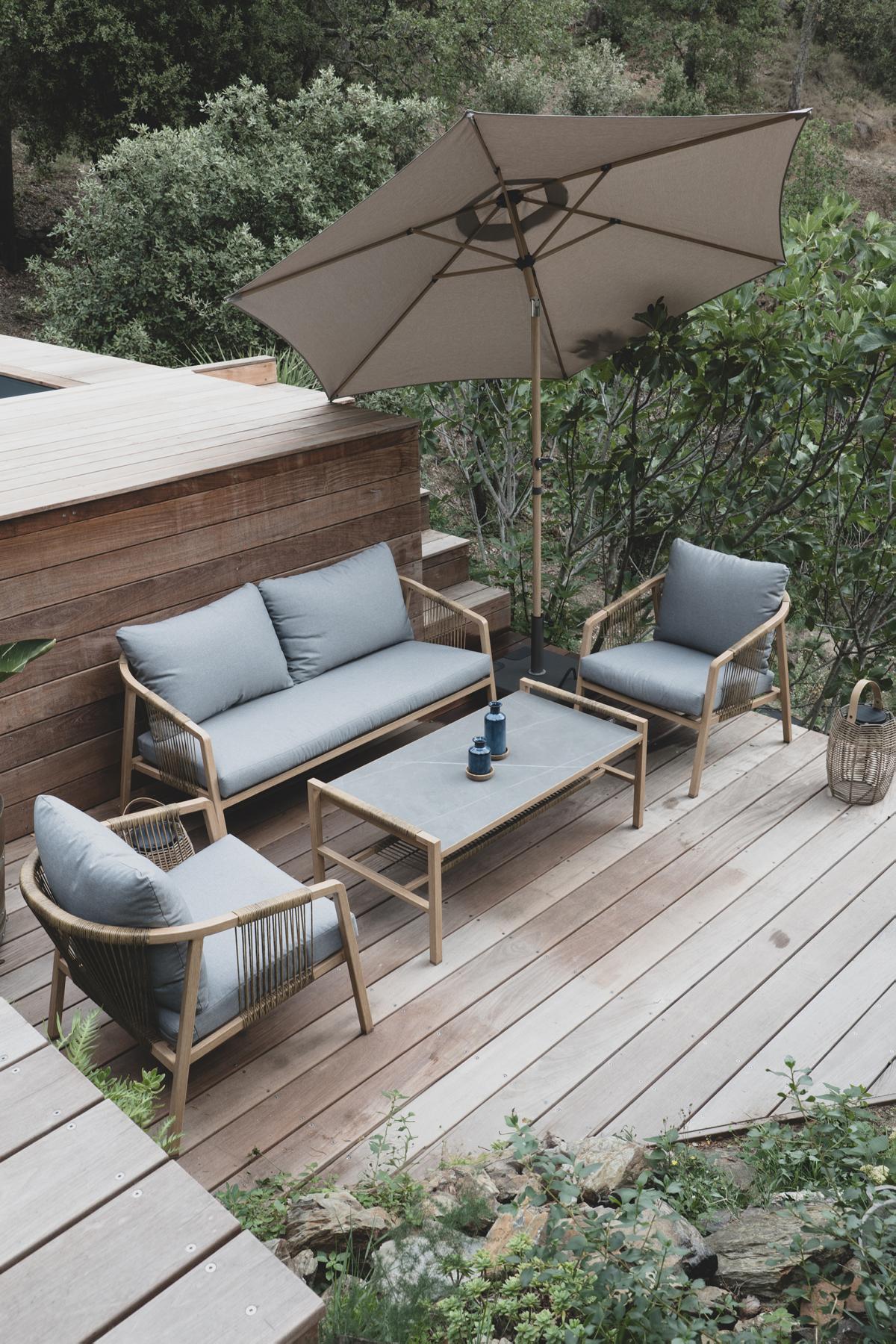 creador Kanto Gartenlounge-Set 4-teilig Ambientebild von oben