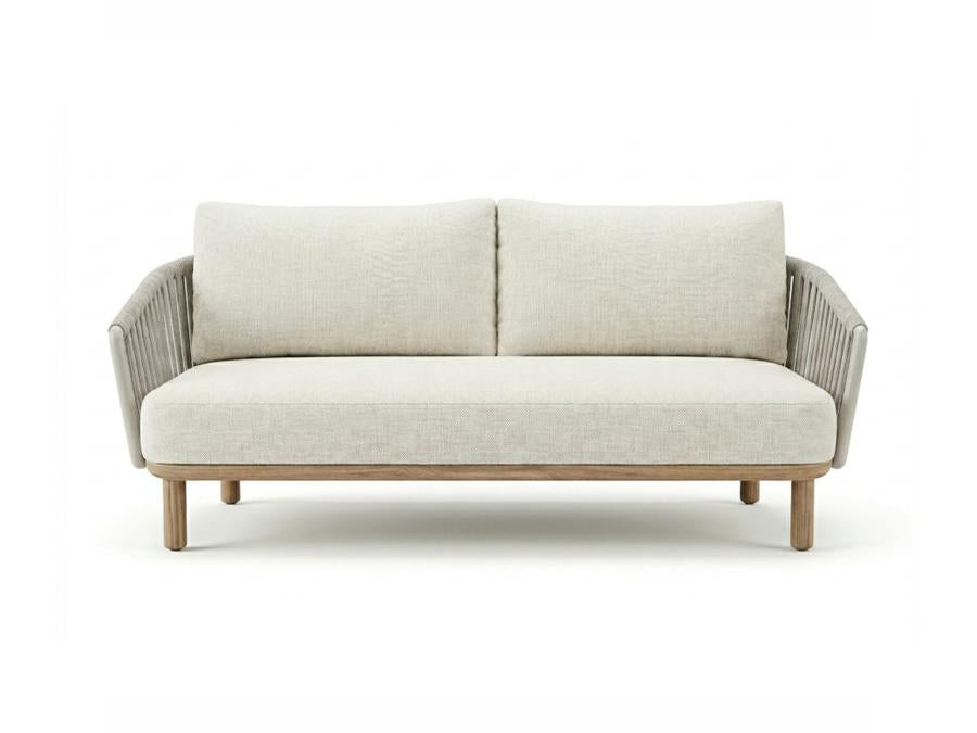 Royal Garden Vila Nova 2-Sitzer-Loungesofa Aluminium/Rope Sand mit Holzoptik