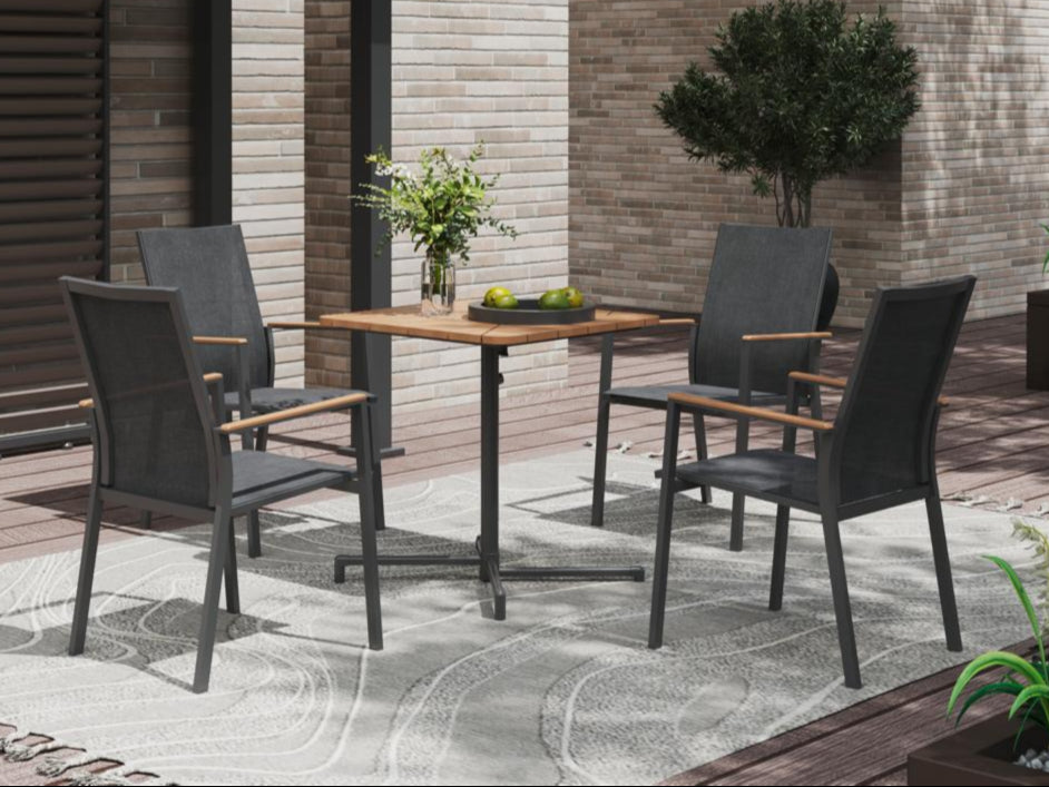 Ambiente Bild MWH Blomst klappbare Gartentisch 70x70 cm Teakplatte