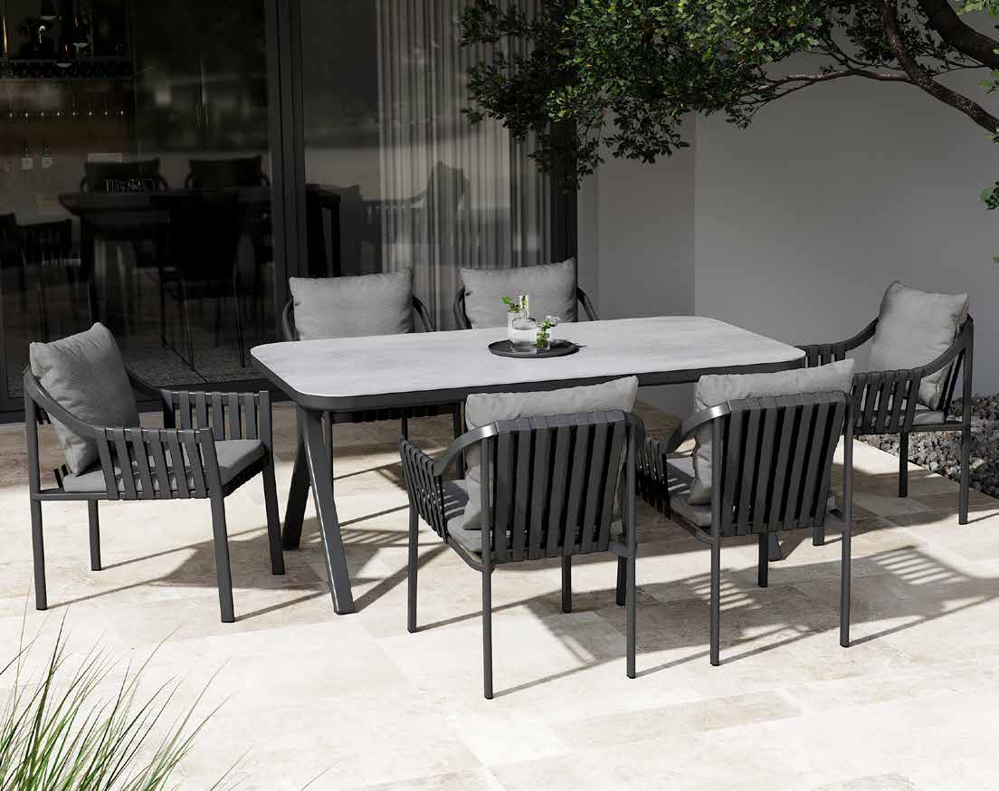 Ambiente MWH Patro Gartenstuhl stapelbar Seilgeflecht Anthrazit