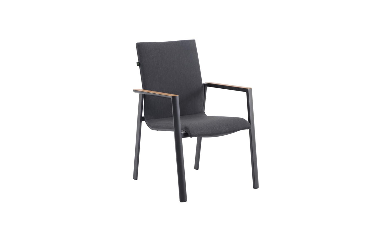 Seitenansicht MWH Minto stapelbarer Gartenstuhl