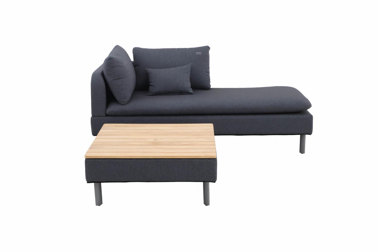Kombination MWH Modularo 2-Sitzer modularer Loungesofa mit Modularo Loungetisch