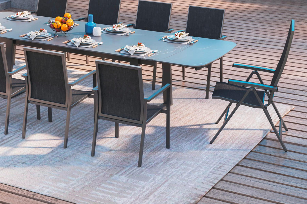 Ambientebild MWH Verona verstellbarer Gartenstuhl Aluminium