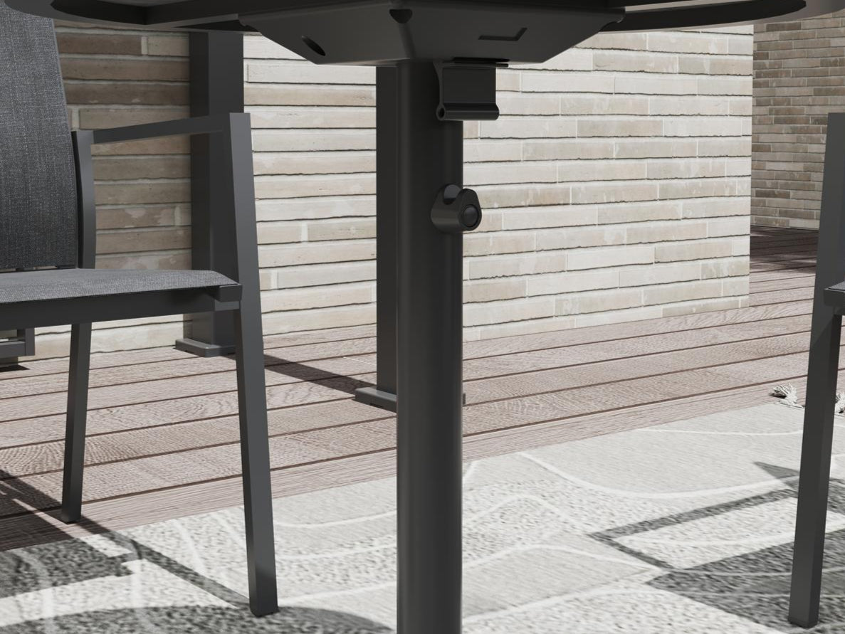 Zuklappsystem MWH Flip 70 klappbarer Gartentisch quadratisch