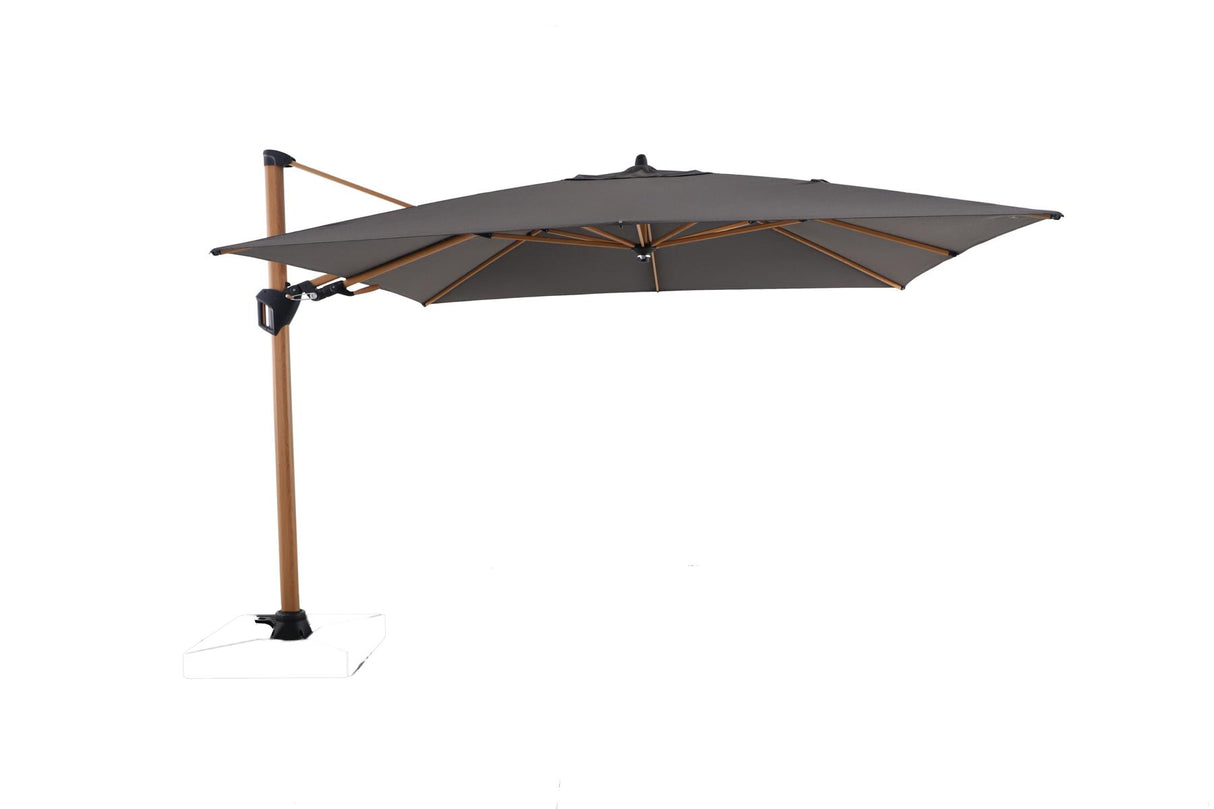 MWH Naxos Alu Hängeschirm 3x3 m Teak Optik