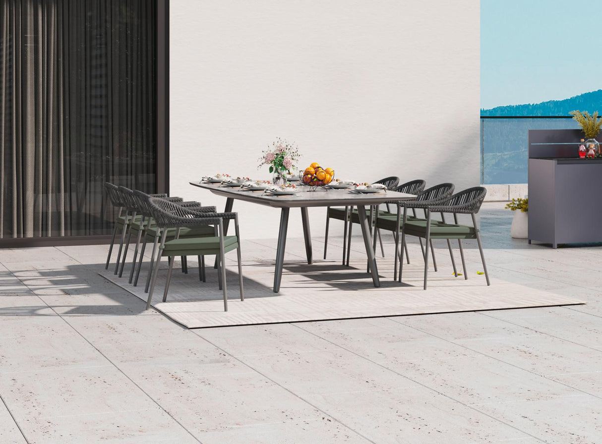 Ambientebild MWH Camarillo stapelbarer Gartenstuhl Rope Grün