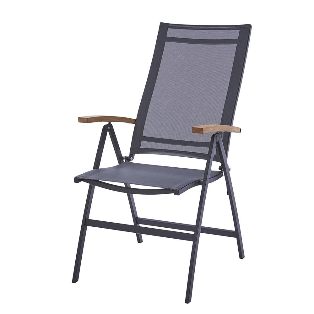 leicht verstellt Diamond Garden Valencia Hochlehner Teakholz Schwarz