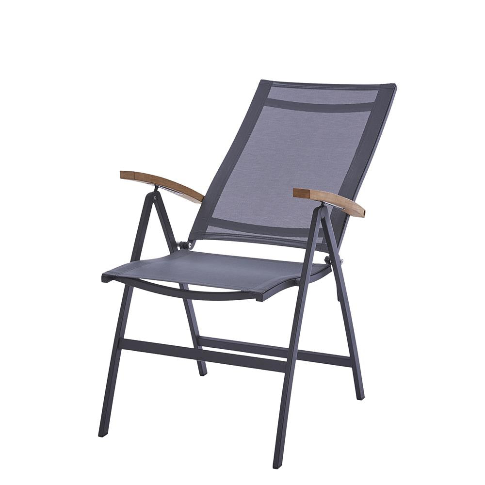 verstellt Diamond Garden Valencia Hochlehner Teakholz Schwarz