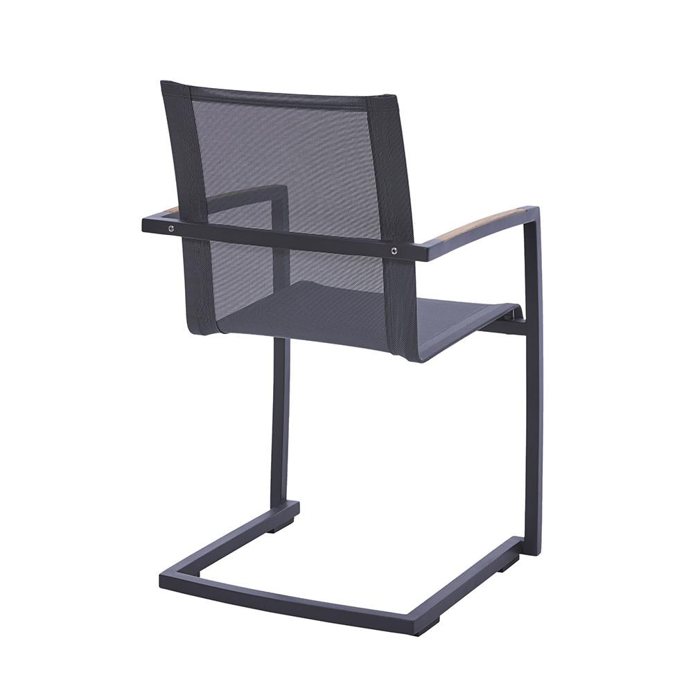 Rückenansicht Diamond Garden Valencia Swingstuhl Teakholz Schwarz