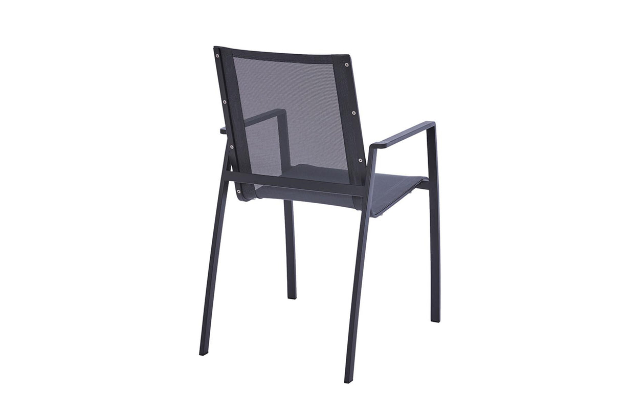Rückenansicht Diamond Garden Valencia Stapelstuhl Schwarz