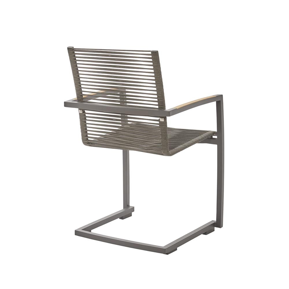 Rückenbild Diamond Garden Valencia Swingstuhl Teakholz-Armlehne Rope