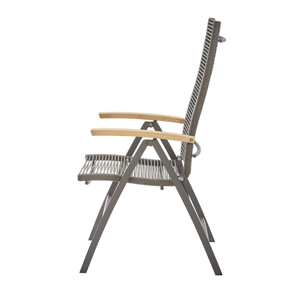 Seitenbild Diamond Garden Valencia Hochlehner Rope Teakholz-Armlehne