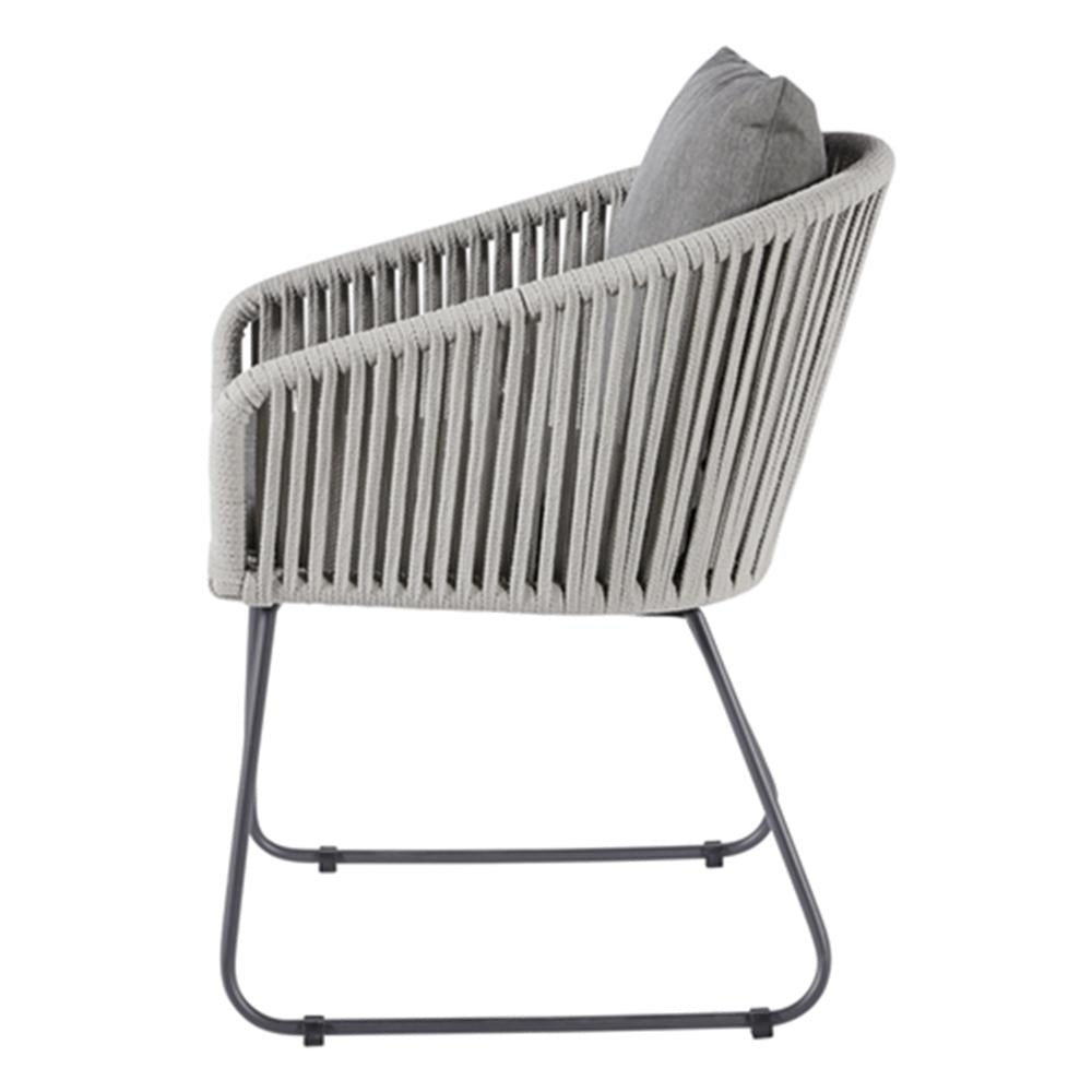 Seitenbild Diamond Garden Kos Gartenstuhl Edelstahl Rope Hell- & Dunkelgrau