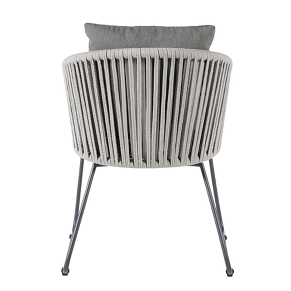 Rückenbild Diamond Garden Kos Gartenstuhl Edelstahl Rope Hell- & Dunkelgrau