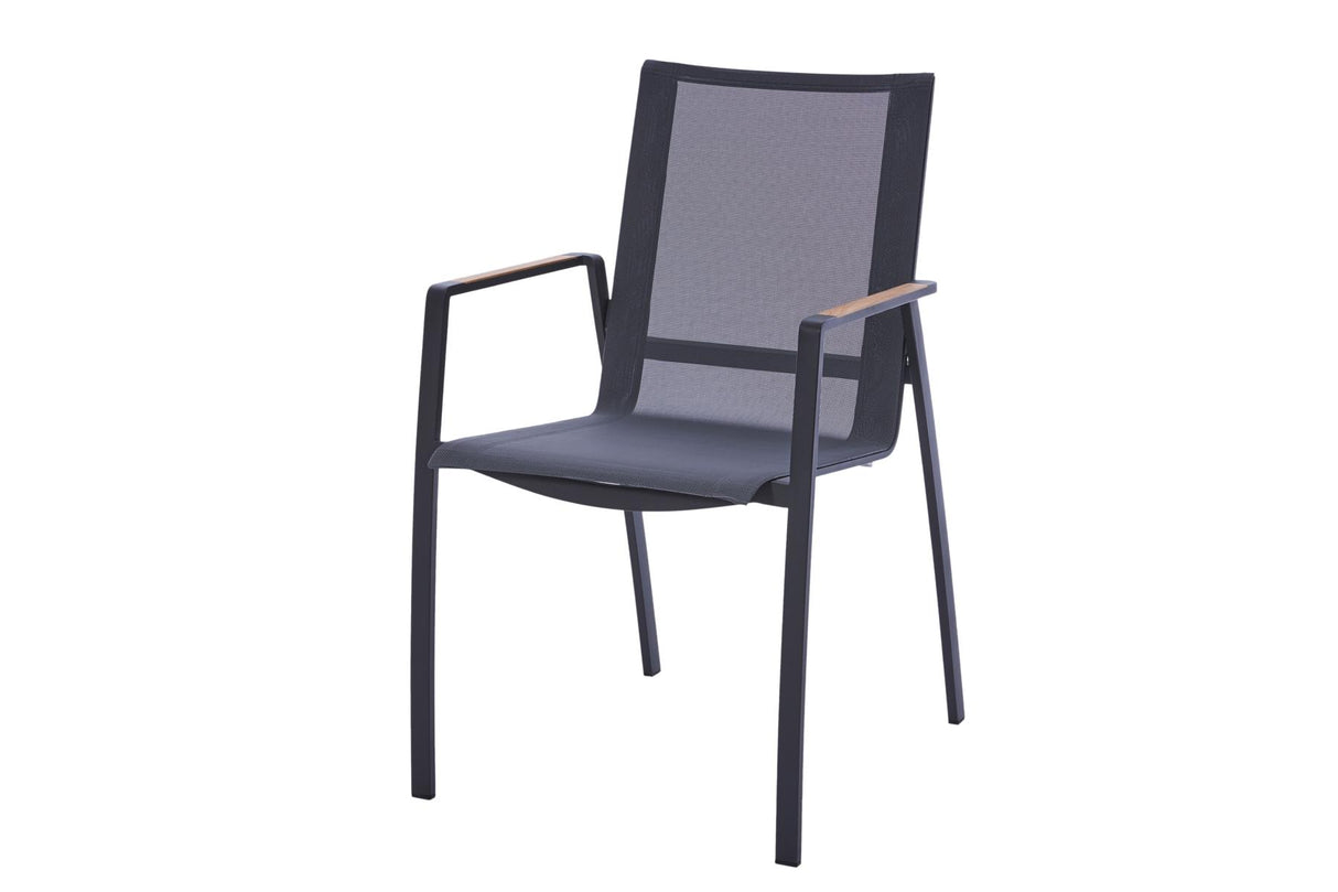 Diamond Garden Valencia Stapelstuhl Schwarz Teakholz