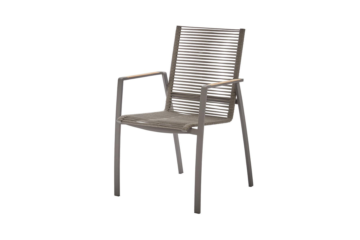 Diamond Garden Valencia Stapelstuhl Rope Teak-Armlehne