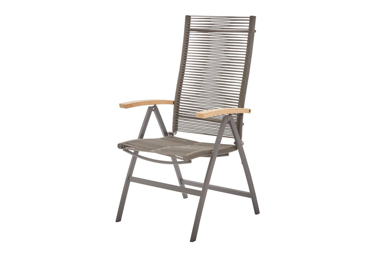 Diamond Garden Valencia Hochlehner Rope Teakholz-Armlehne