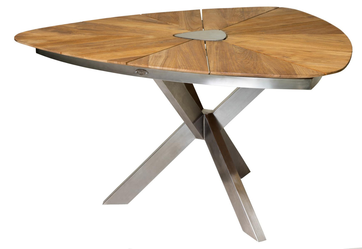 Diamond Garden Lyon dreieckiger Gartentisch Edelstahl/Teakholz