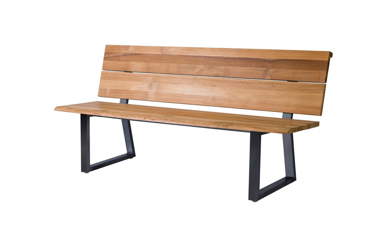 Diamond Garden Pisa Bank Gartenbank Edelstahl Dunkelgrau/Teak 180 cm