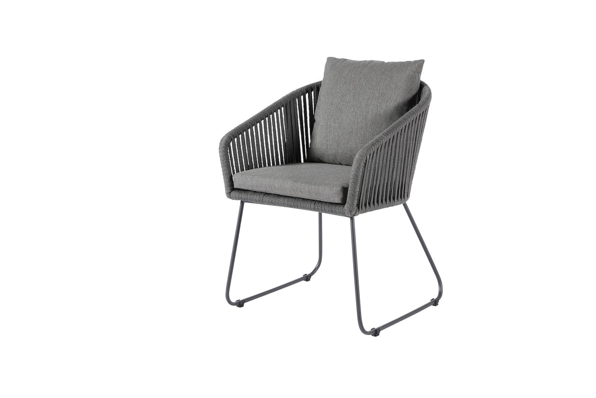 Diamond Garden Kos Gartenstuhl Edelstahl Rope Dunkelgrau