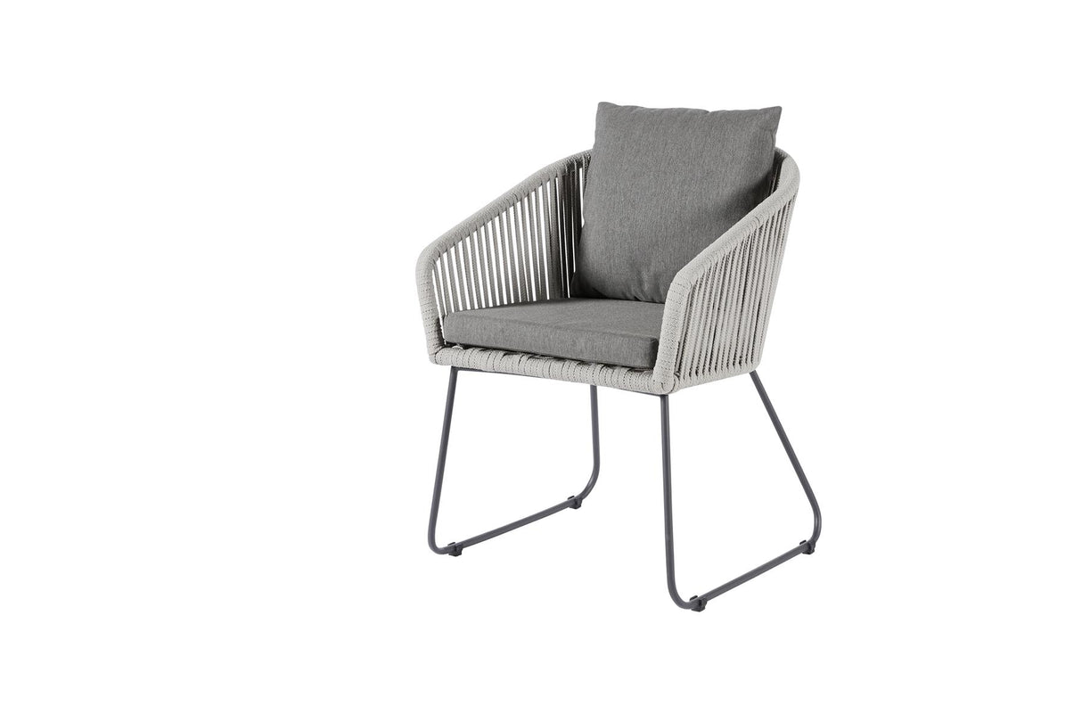 Diamond Garden Kos Gartenstuhl Edelstahl Rope Hell- & Dunkelgrau