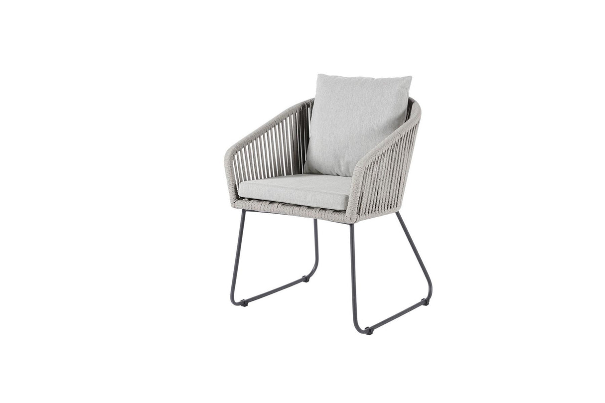 Diamond Garden Kos Gartenstuhl Edelstahl Rope Hellgrau