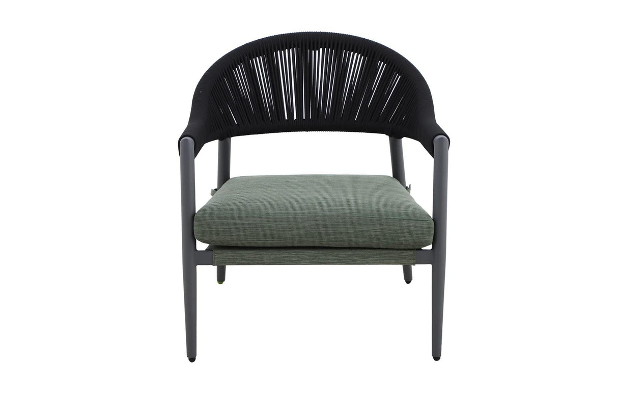 Einzelsessel Front MWH Camarillo Loungeset Gartenlounge Rope Grün