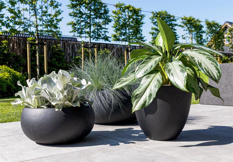 Ambiente Luca Lifestyle Grigio Low Balloon runde Pflanzschale 114x54