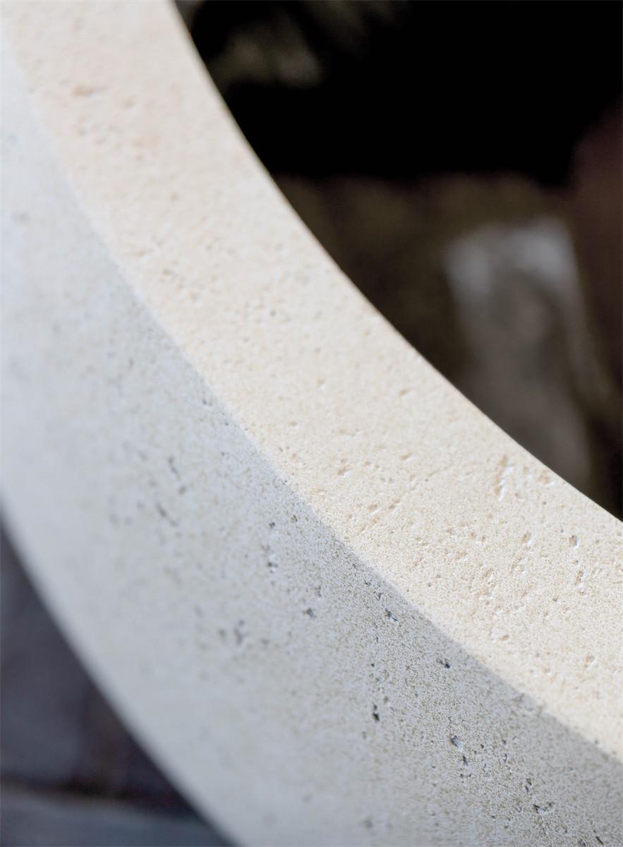 Rand Detail Luca Lifestyle Grigio Low Balloon runde Pflanzschale Antik Weiß 114x54