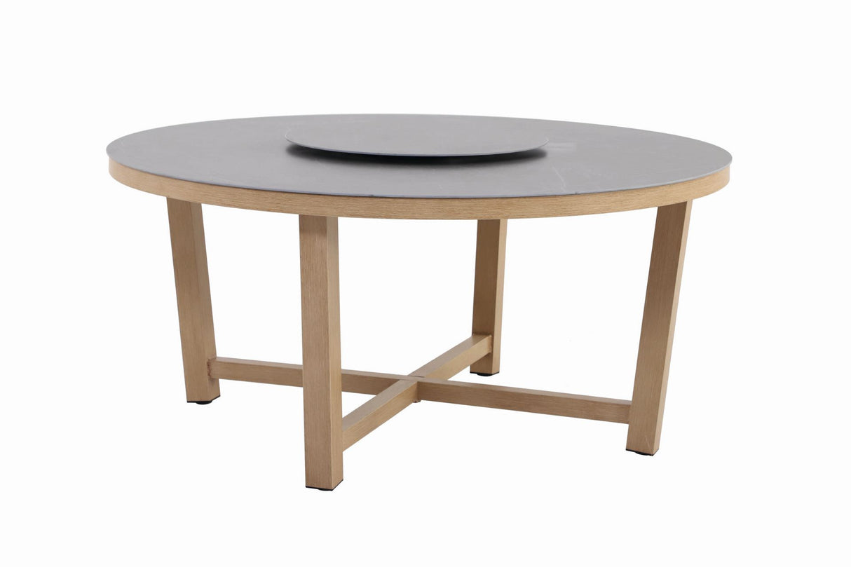 creador Kanto Esstisch-Set mit rundem Gartentisch und 8 Stapelsesseln