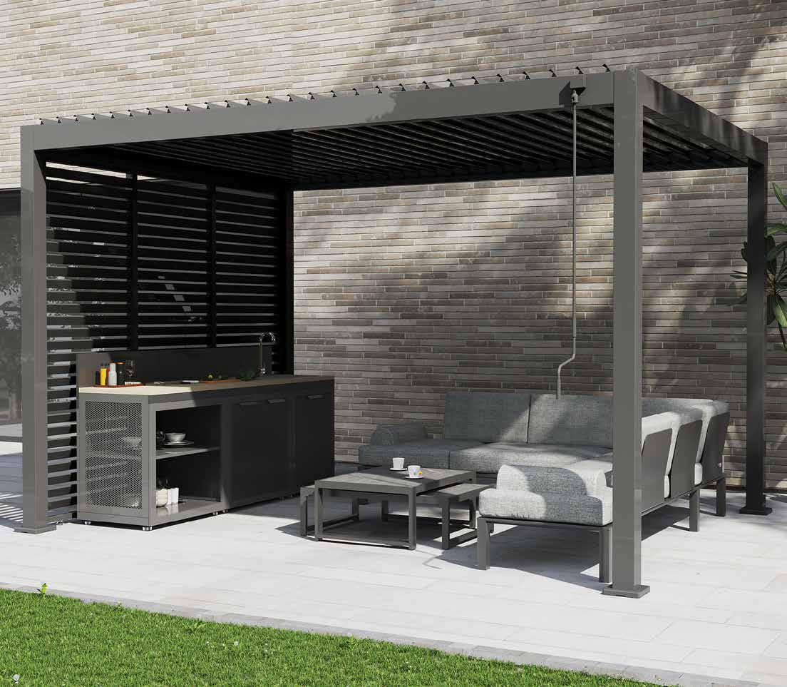 MWH Kedino 5-teiliges Aluminium Ecklounge-Set mit Fairstone-Tischen