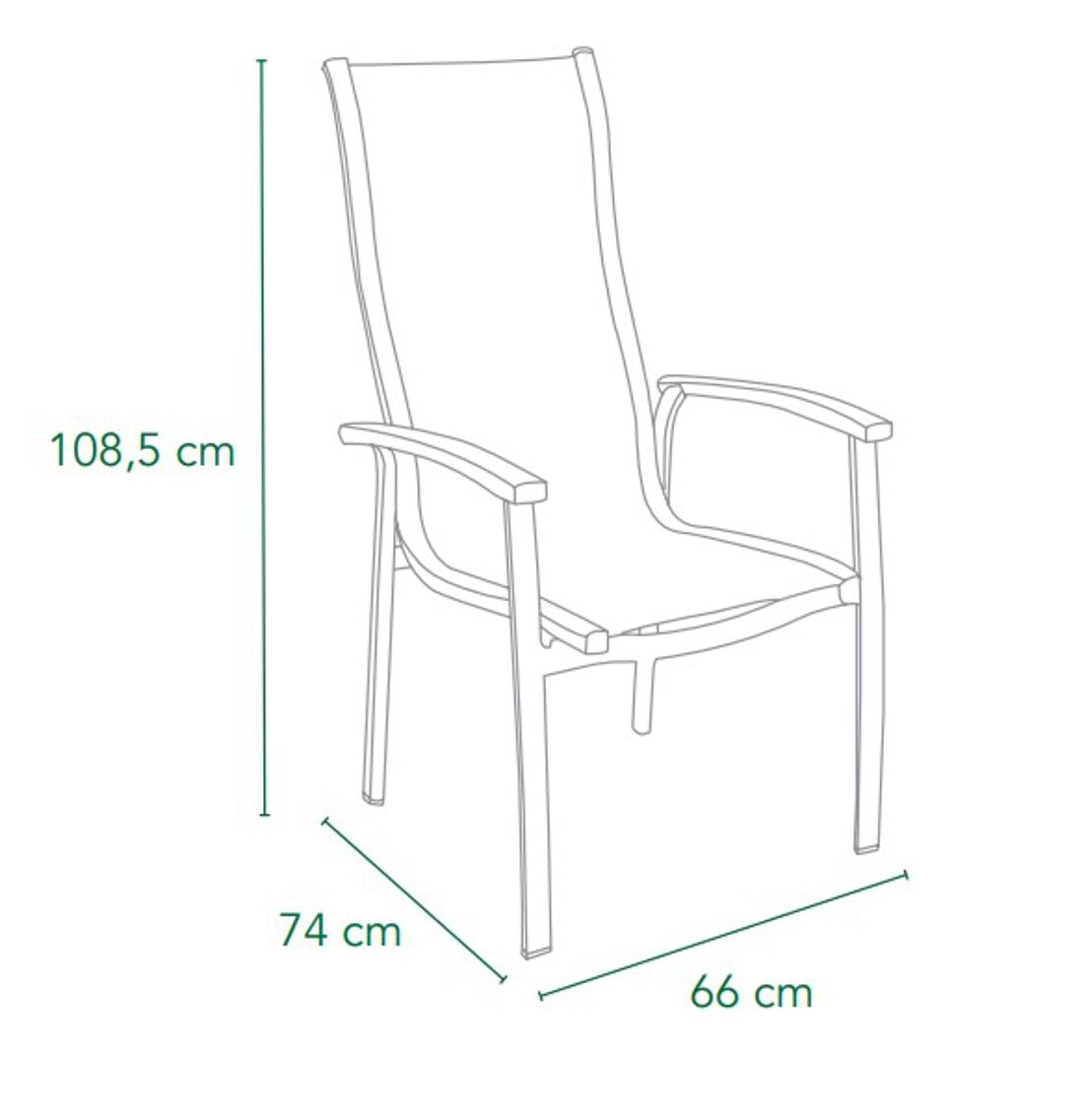 Maße Royal Kensington Teak Stapelsessel