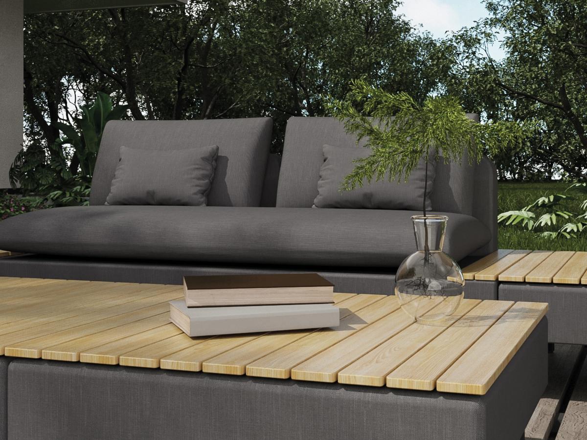 Detail MWH Modularo 2-Sitzer modularer Loungesofa mit Modularo Loungetisch