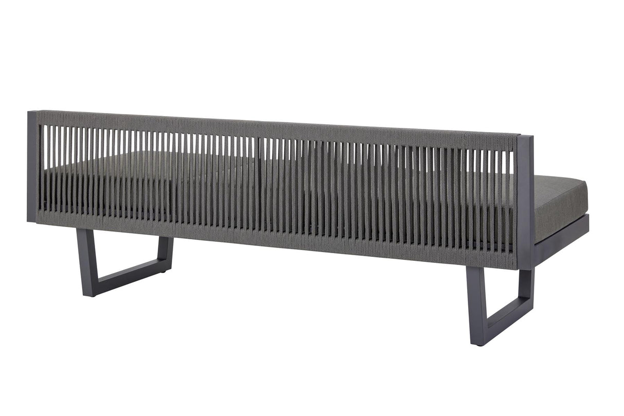 Hinten ohne Rückenkissen Diamond Garden New Calais Loungebank dunkelgrau
