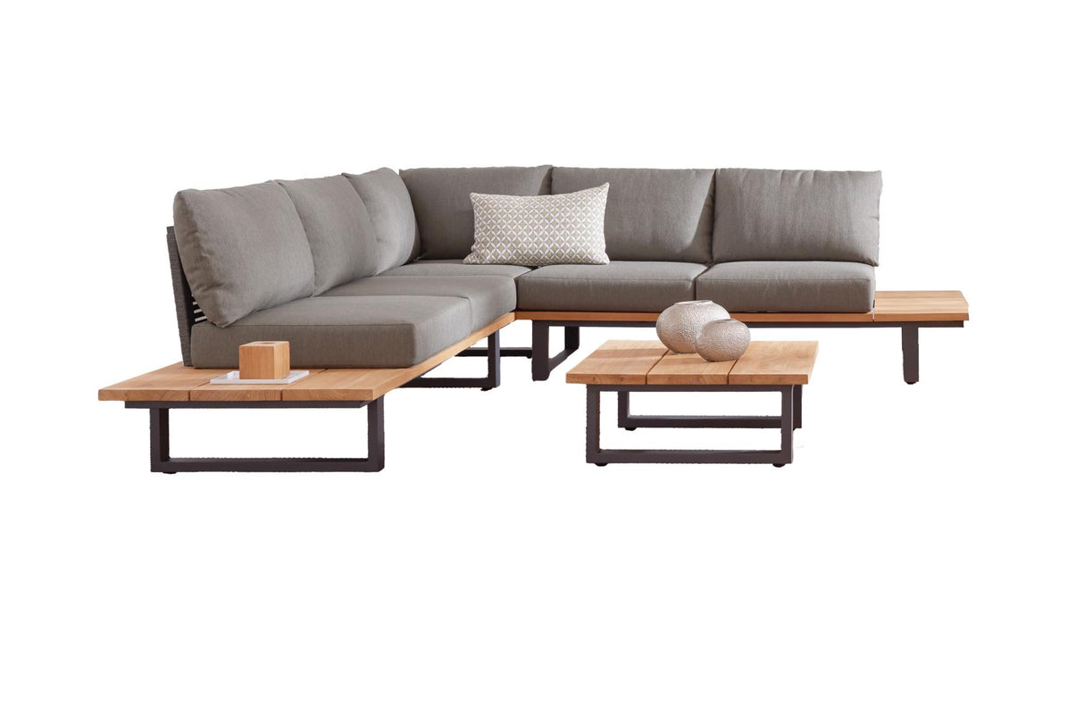Diamond Garden Faro Lounge-Set aus recyceltem Teak & Aluminium