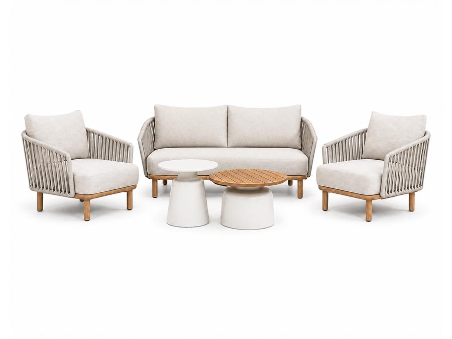 Royal Garden Vila Nova 5-teiliges Lounge-Set für 4 Personen Sand/Holzoptik