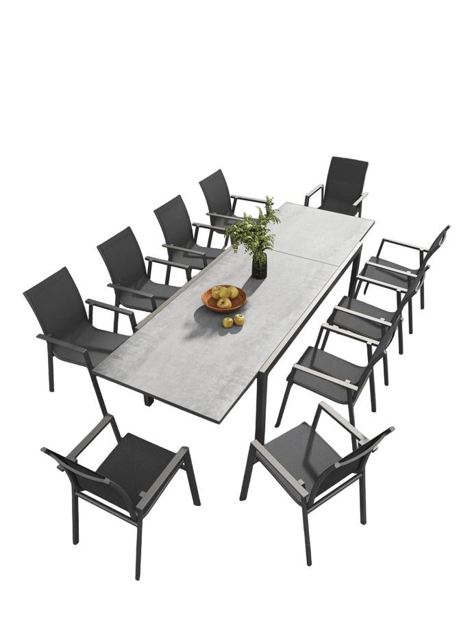 creador Vital 300 CR ausziehbarer Gartentisch Set mit 10 Gartenstühlen