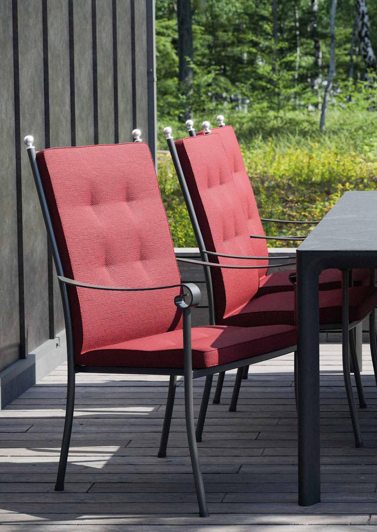 Bezogen Royal Garden Excelsior stapelbarer Gartenstuhl aus Streckmetall