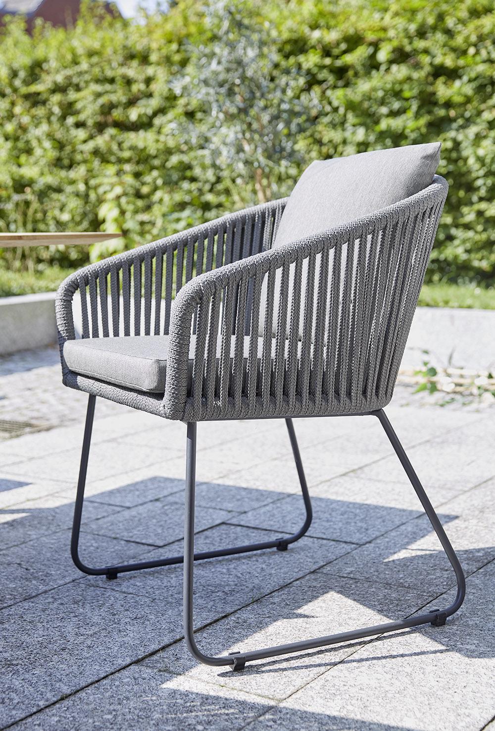 Ambientebild Diamond Garden Kos Gartenstuhl Edelstahl Rope Dunkelgrau